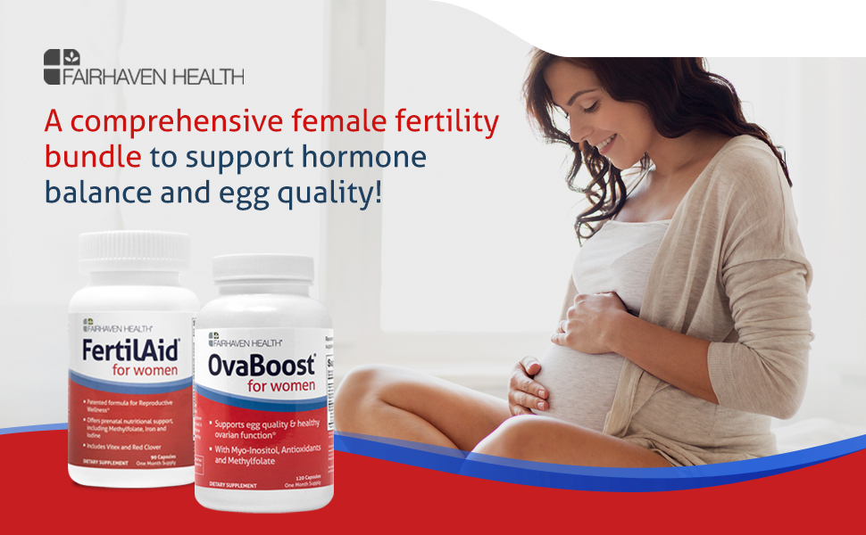 Amazon.com: FertilAid for Women & Ovaboost Combo, Female Fertility Supplement & Natural Fertility Vitamin with Myo-Inositol, Vitex & Vitamins to Support Ovulation, Cycle Regularity & Egg Quality, 1 Month Supply : Health
